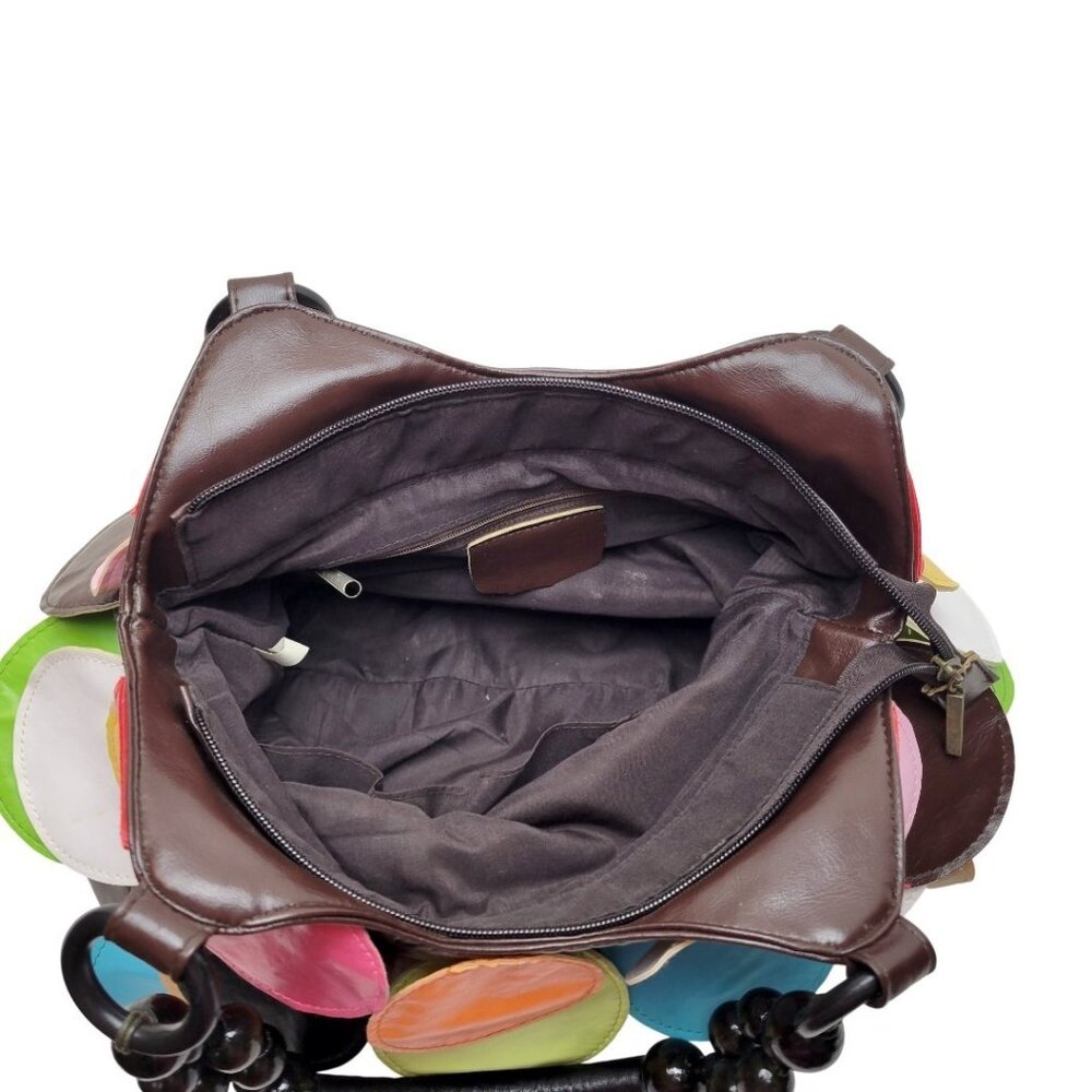 Colorful Multi-Disc Hobo Bag in Black with Bright Accents - Picture 6 of 7